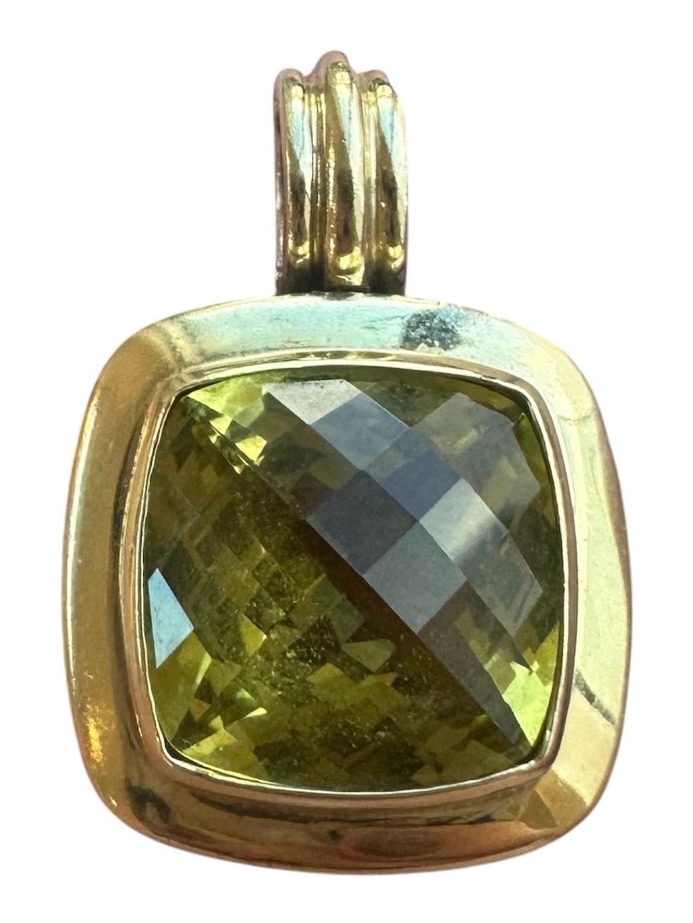 Authentic David Yurman Albion 15mm Two-Tone Lemon Quartz Enhancer Pendant